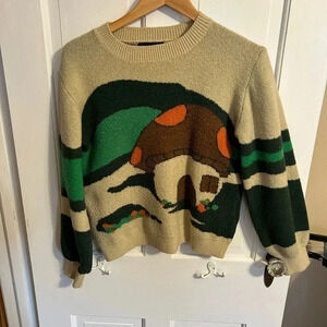 Cider Mushroom Knitted Sweater Size Large